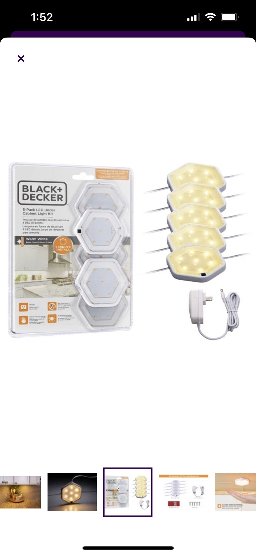 5-Light LED Under cabinet Puck Lighting