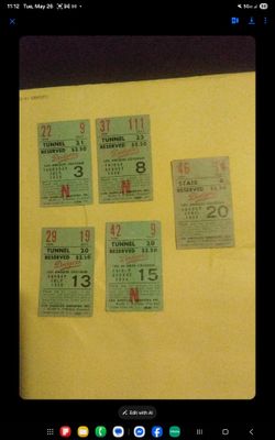 1956 Dodger Vintage Ticket Stubs