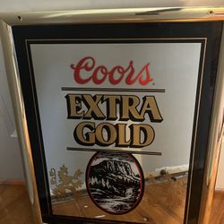 Vintage Coors Extra Gold Beer Mirrored Sign