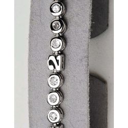 Sterling 925  CZ Tennis Bracelet Bezel Set 7"  11.5g Year "2000"  Customized 
