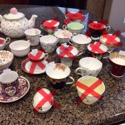 Tea Cups And Tea Pot … $5 - $20 Each
