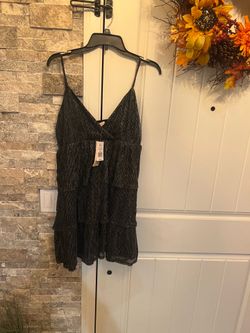 NEW-black & silver cocktail dress (tag is on)