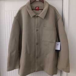 Nike Tech Fleece Shacket Jacket Neutral Olive Men's 3XL Oversized Fit FZ7566-276