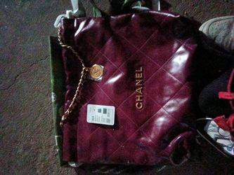Chanel 22 Quilted Leather Tote Bag Burgundy
