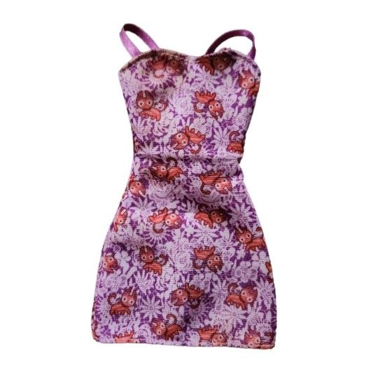 Barbie Doll Fashionistas Fashion Purple Orange Cat Dress Outfit Clothes