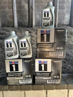 6 Quarts Of Mobil 1 5w50 Full Synthetic Oil