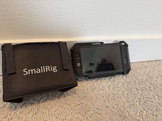 Small HD 501 Monitor with SmallRig Cage and Sun Hood