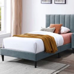 Twin size bed frame with mattress