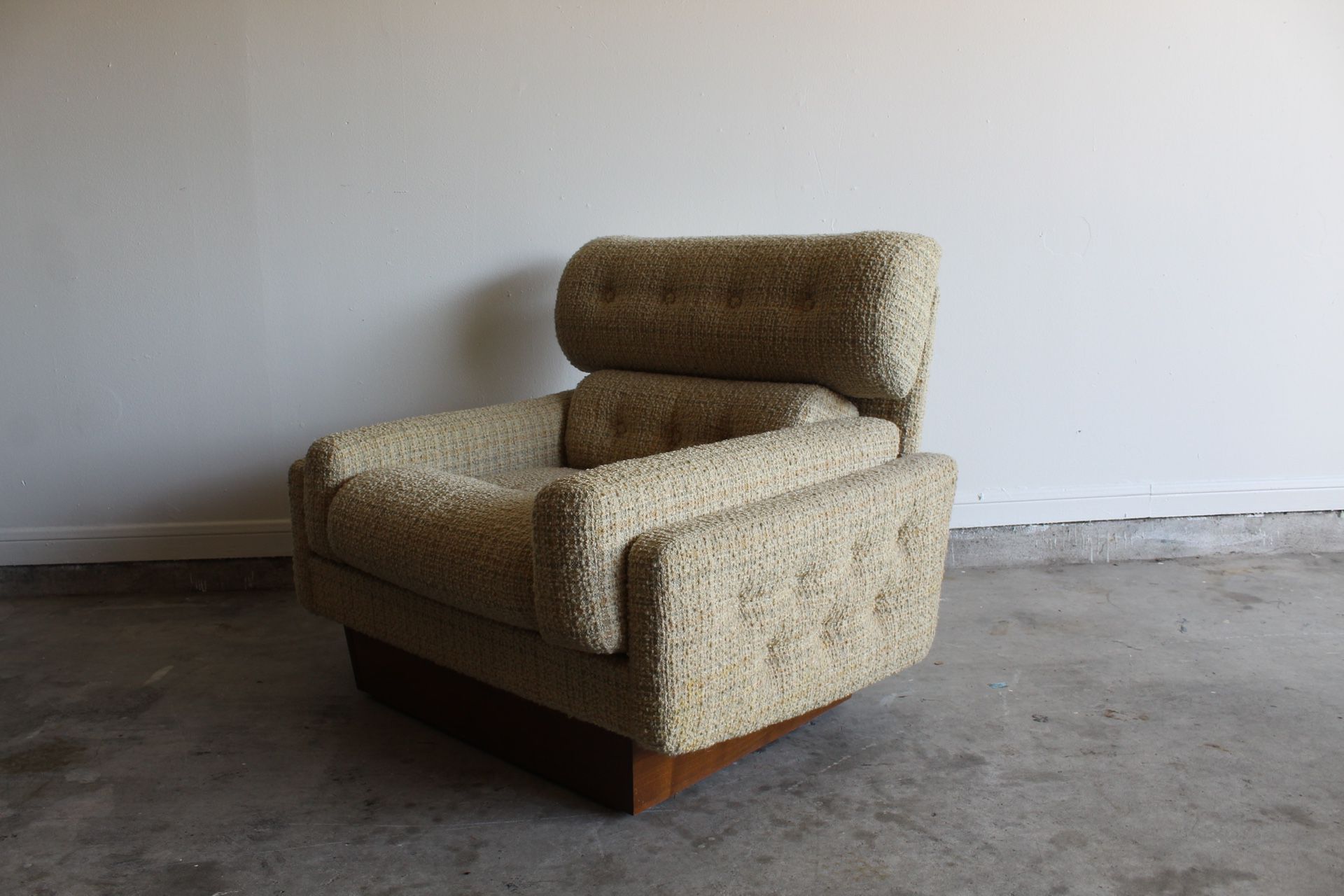 Vintage 1970s Lounge Chair with Plinth Base