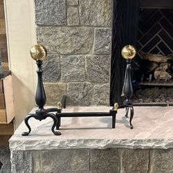 Brass Ball andirons