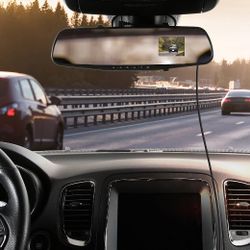 RoadCam 720p Mirror Camera, BT58361-6/2 Black Car Dash Cameras, with 2.4" LCD, G-Sensor, Loop Recording, and Park and Record Mode MicroSD card 