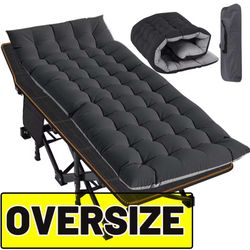 Oversized Camping Bed XXL Sleeping Cots 78*x32'' With Cushion Carry Bag