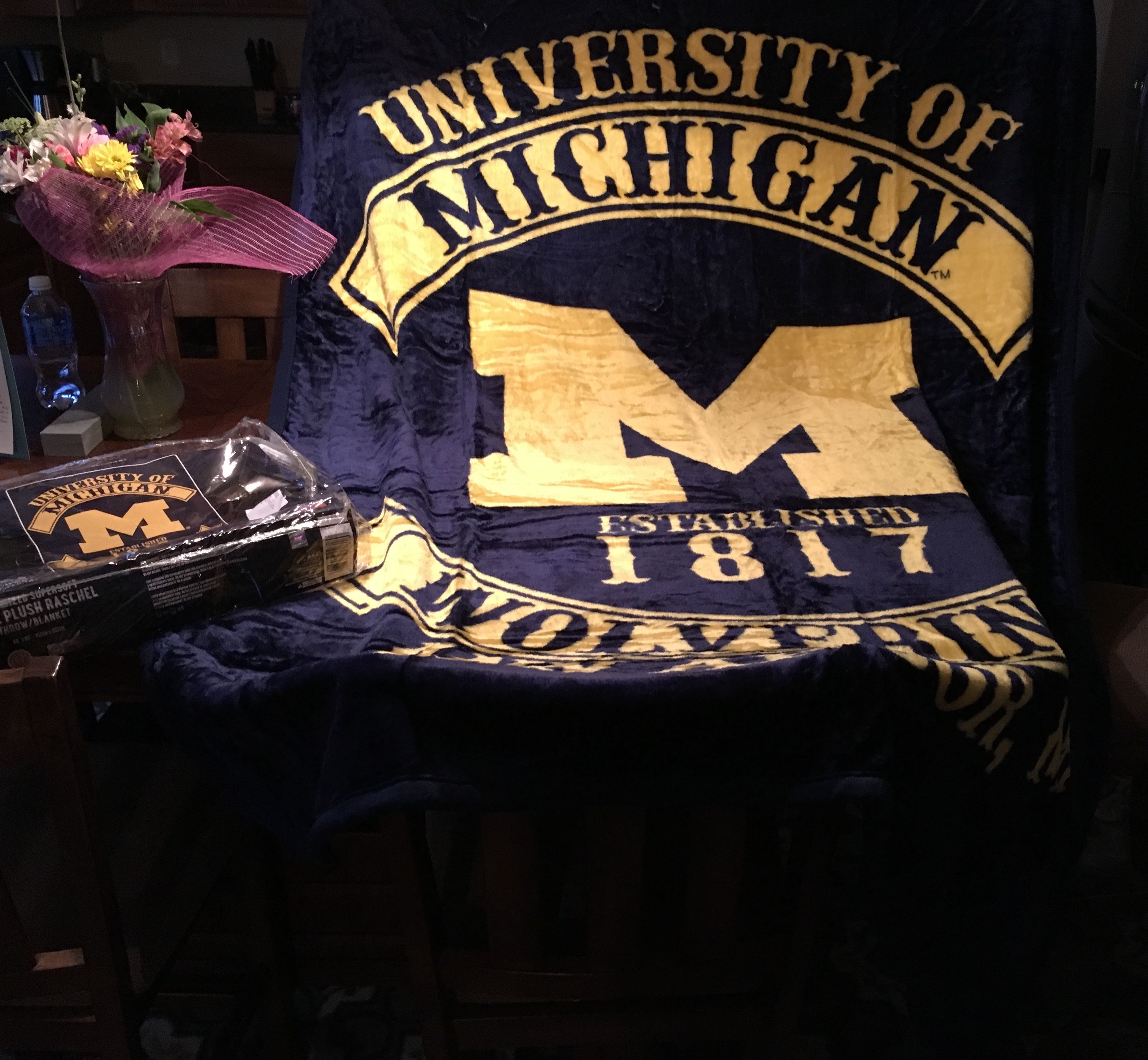 Michigan Wolverines Plush Throw Blanket, Measures 60 inches Wide by 80 inches long