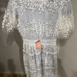 Ivy City Co. Sicily Dress with Flutter Sleeves in Frost Blue - Medium