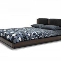 King Size Japanese Style Bed In Dark Walnut - Free Delivery ✅ 2 Nightstands Included