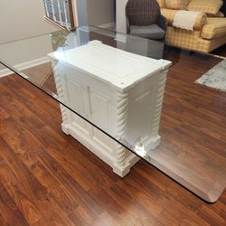 Glass Top Dining Table With Ceramic Stand