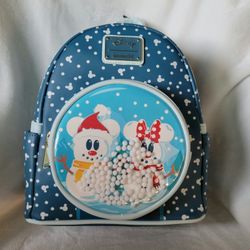 Loungefly Disney Mickey and Minnie Snow globe backpack