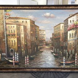 Oil painting Tuscan village