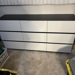 Dresser Modern Black And White 9 Drawers