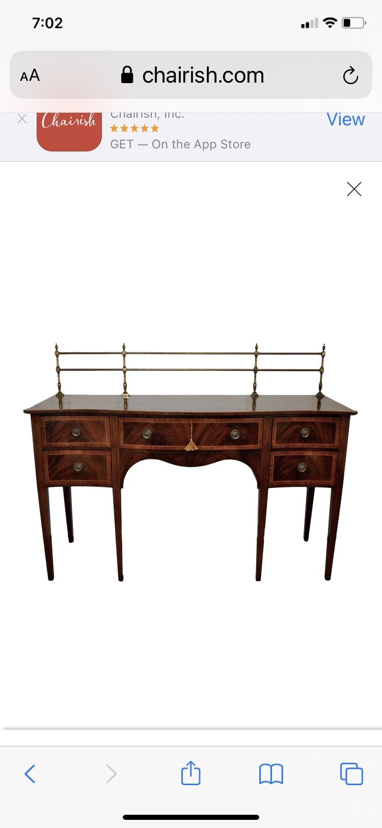 Frederick Tibbenham Vintage English Mohogany Sideboard