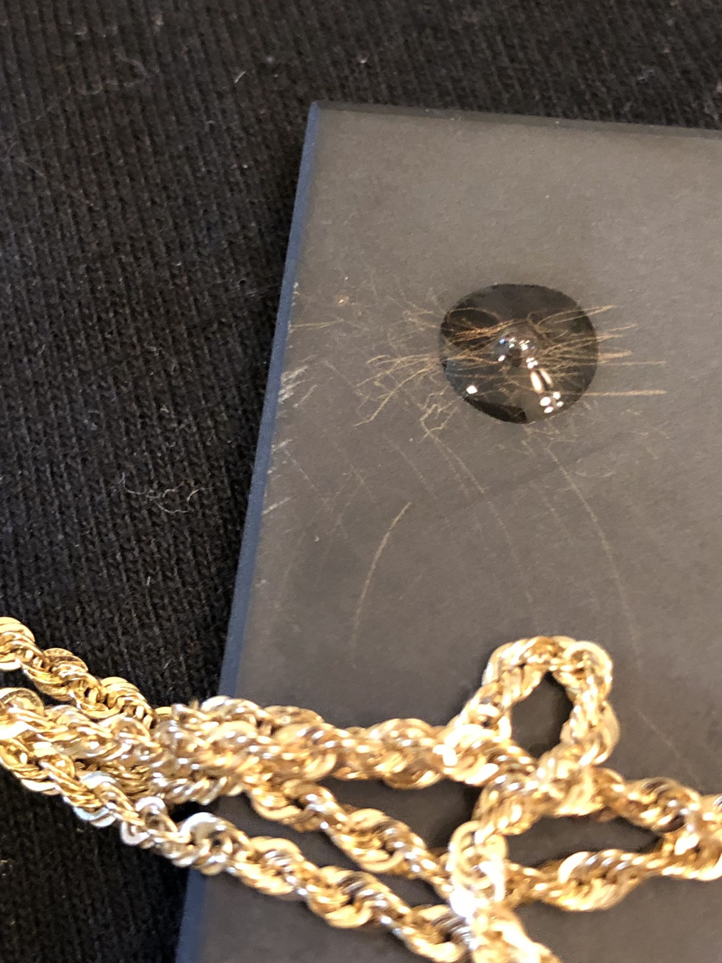 Real 14 k gold diamond rope chain