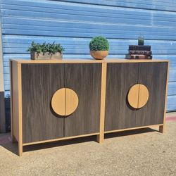2 OVERSIZE CABINETS SIDEBOARD OR BUFFET NEW CONDITION 70X16X35 ( BOTH TOGHETER)
