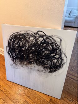 Beige / White / Black Painting 36 inch x 36 inch
