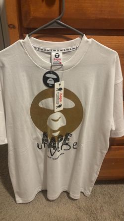AAPE by A Bathing Ape logo camo t-shirt in white L
