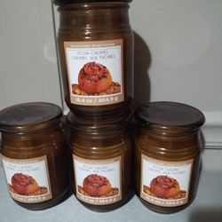 Set of 4 Ashland Pecan Caramel Glass Jar 16.4 Ounce Candles
