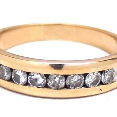 Mens Diamond/14K Gold Wedding Band