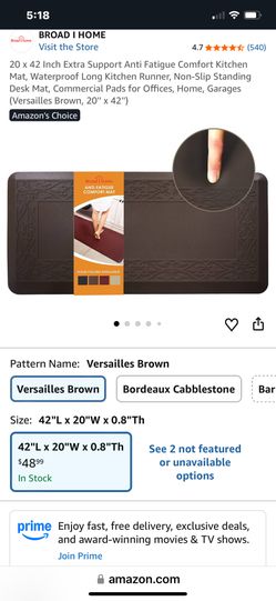 (2) Anti-Fatigue Gray Comfort Gel Mats, 20” x 42” / PRICE IS FOR BOTH 