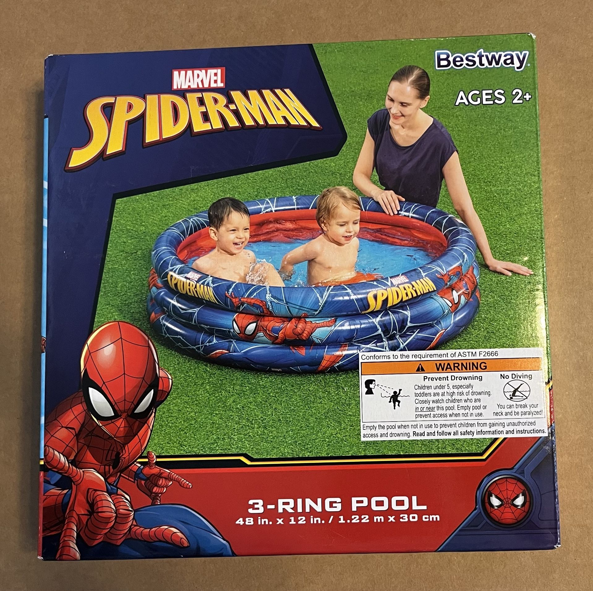 Marvel Spider-Man Play Pool Bestway 48 in x 12 in - 53 Gal. - NEW