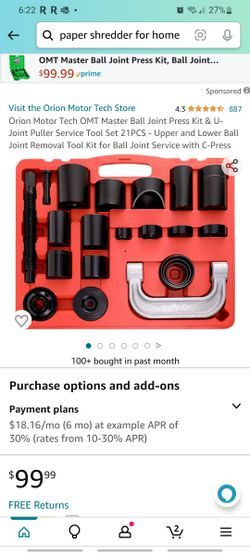 Ball Joint Press Kit & U-Joint Puller Service Tool Set 21PCS