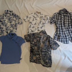 Boys Short Sleeve Size 8 M Button Up Aloha Star Wars Hawaiian Polo 