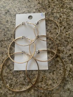Big Gold Hoop Earrings 