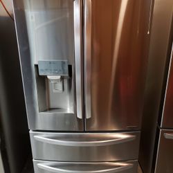 4 DOOR LG STAINLESS STEEL REFRIGERATOR 28 CUFT ENERGY STAR 🌟 LED LIGHT  2 DRAWERS FREEZER 