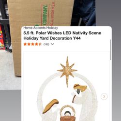 5.5 ft. Polar Wishes LED Nativity Scene Holiday Yard Decoration