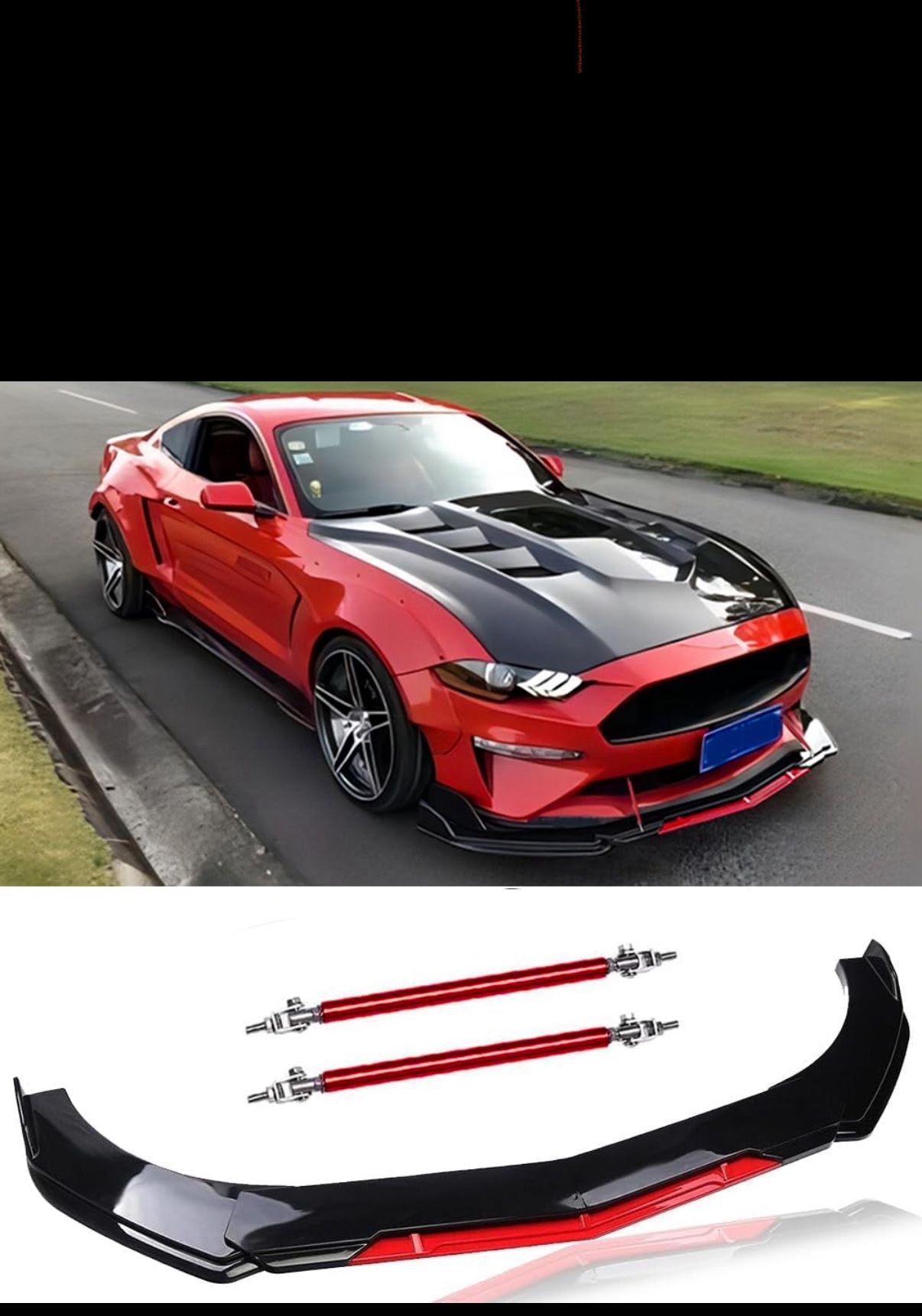 Universal front bumper bumper lip chin spoiler splitter Diffuser with adjustable support splitter