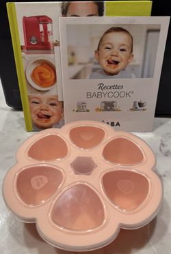 BEABA Silicone Baby Food Portion Storage Tray Container Freezer & Babycook Recipe Book
