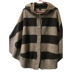 Elena Solano Wool Pancho Sweater Womens