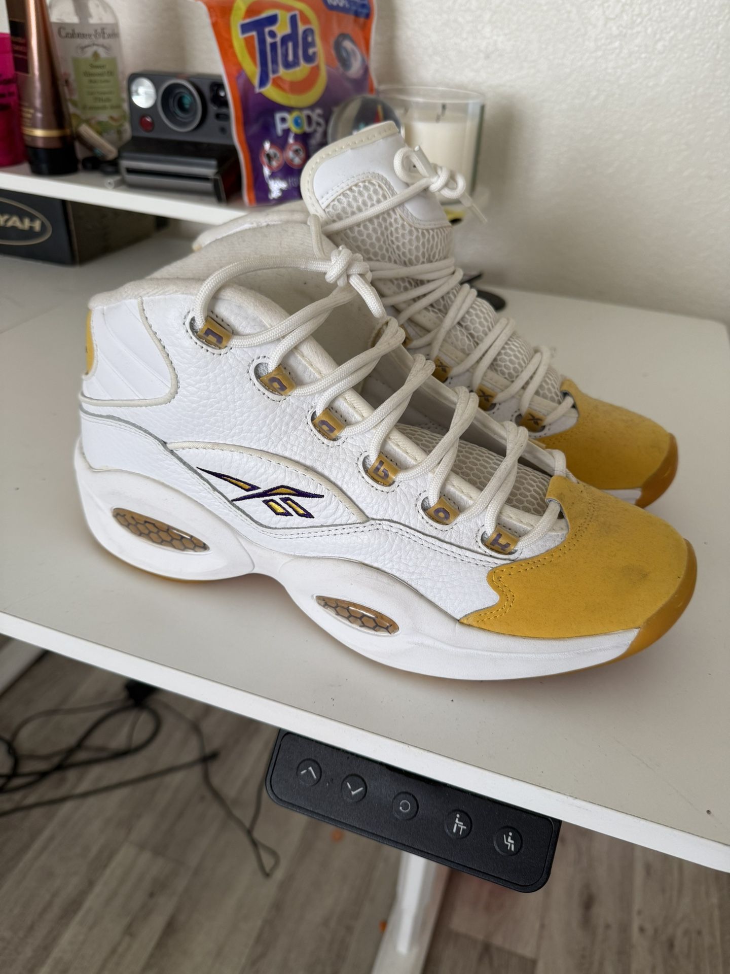 Reebok Question “Yellow Toe” Size 10.5