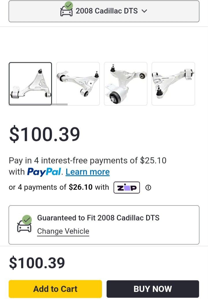 BRAND NEW PASSENGER LOWER CONTROL ARM FOR 2008 FTS CADILLAC 
