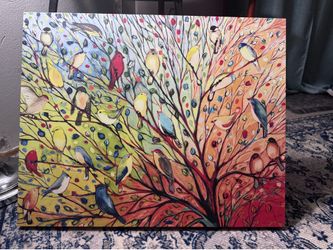 Gorgeous birds trees wall art framed!
