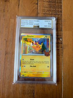 Pokémon TCG Pikachu 062/193 Trick or Trade 2023 Stamped Holo AGS 10