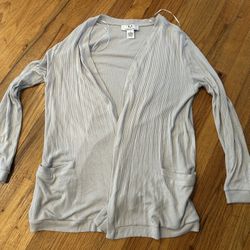 Light gray long sleeved cardigan size small 