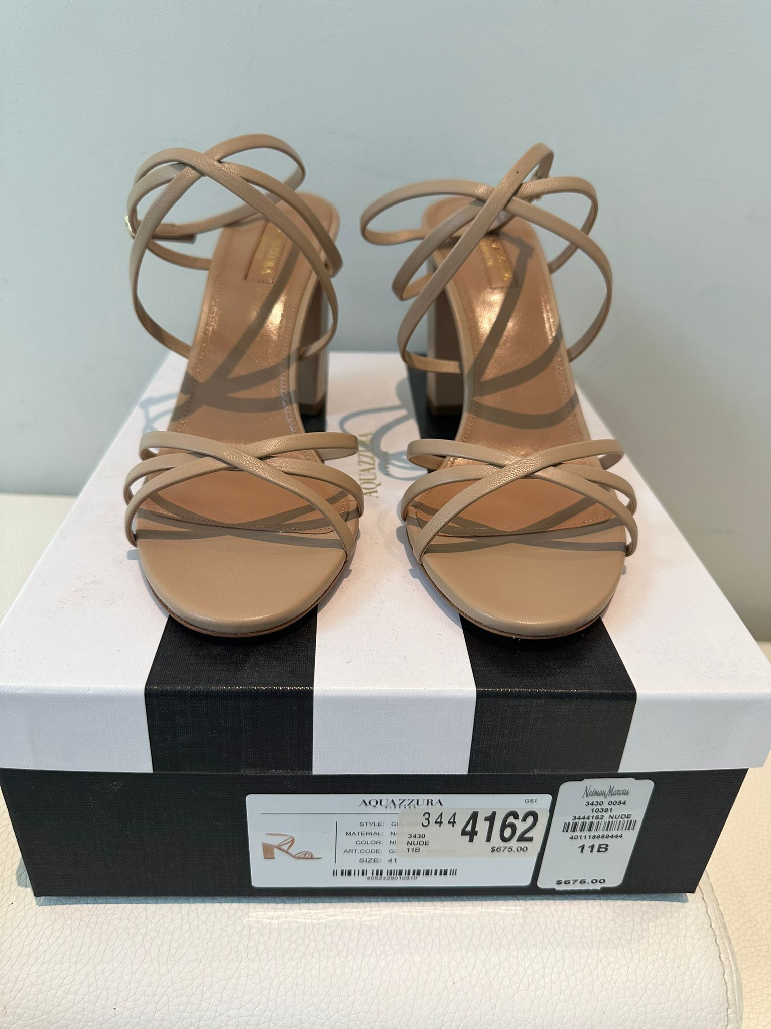 NWT Aquazzura Gin 85mm Napa Leather Sandals 👡 - Main Image