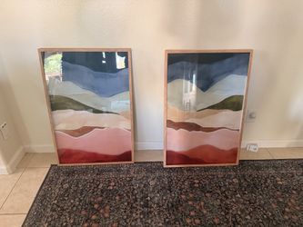 Two World Market art in frames