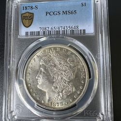 1878 S Morgan Silver Dollar PCGS MS65
