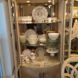 Lot of Crystal Place Settings Of Plates, Bowls, Glasses, Serving Platters, Bowls & Stands