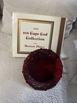 Red Cape Cod Dessert Plates 